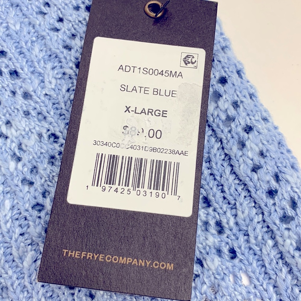 Frye Knit Tank Top XL Slate Blue Button Up New NWT - Picture 6 of 12